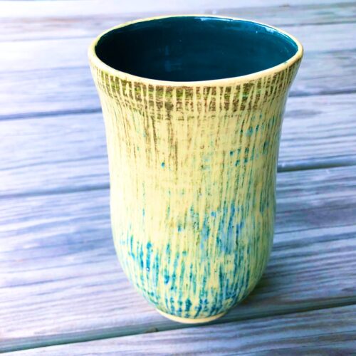 Tumbler with Glaze Mostly Carved Away