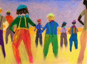 Tony's People (pastel) by Polly Castor