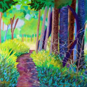 Path on Green Point (pastel) by Polly Castor