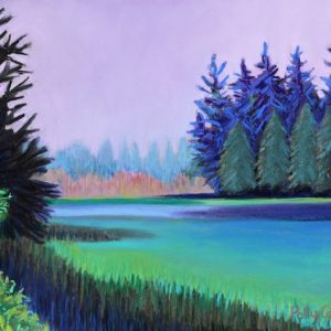 Lavender Dawn on Schoodic Peninsula (pastel) by Polly Castor