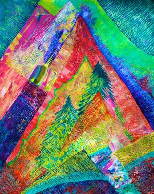 An Advent Tree Motif (acrylic) by Polly Castor