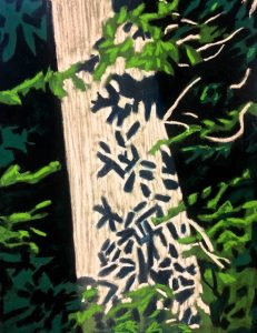 Limited Palette Value Study of Tree Bark and Leaves