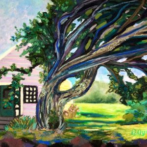 Windblown Tree, Monhehan, plein air painting
