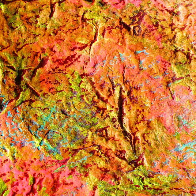 Topographical Map Color Poem (mixed media)