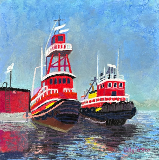 Happy Little Tugs painting