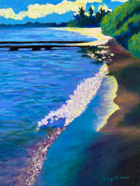 Evening Light on Long Lake painting