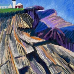 Lighthouse at Pemaquid Point painting