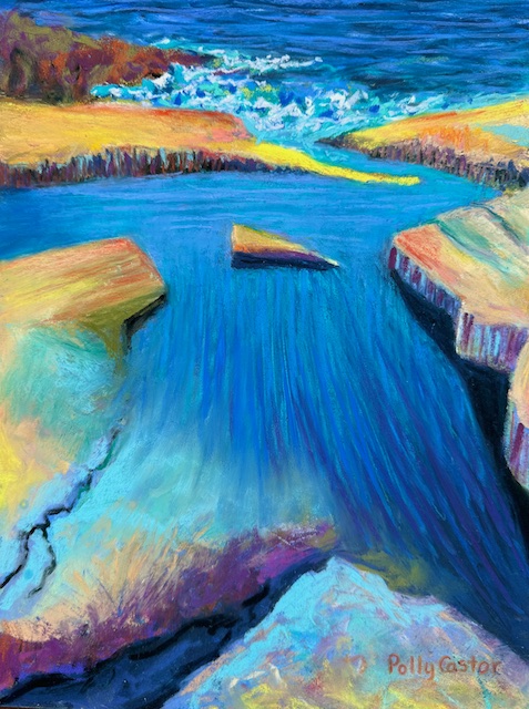 Monhegan Tide Pool, plein air painting by Polly Castor