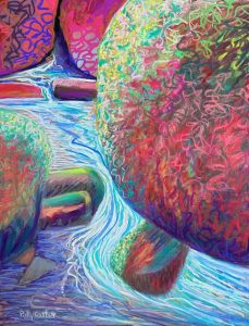Flow Finds a Way, pastel painting by Polly Castor