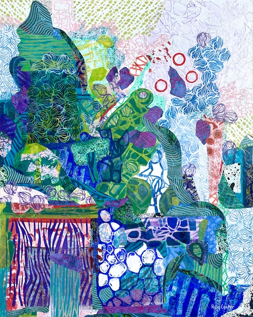 Abundant Life, monoprint collage, by Polly Castor