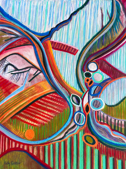 Soul of an Old Olive Tree (pastel) by Polly Castor