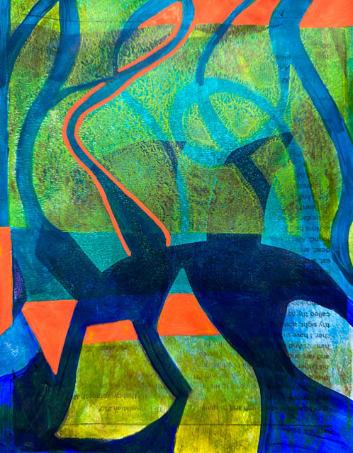 May I perceive All Being One, monoprint by Polly Castor