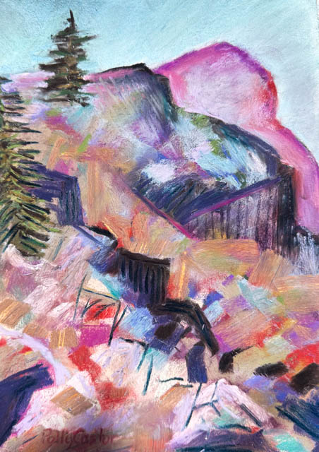 Monhegan Cliff painting by Polly Castor