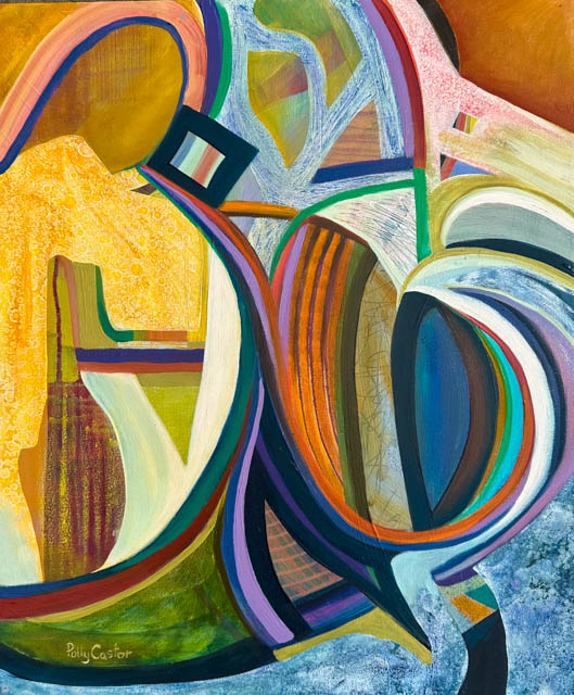 Watching You Grow, abstract oil painting by Polly Castor