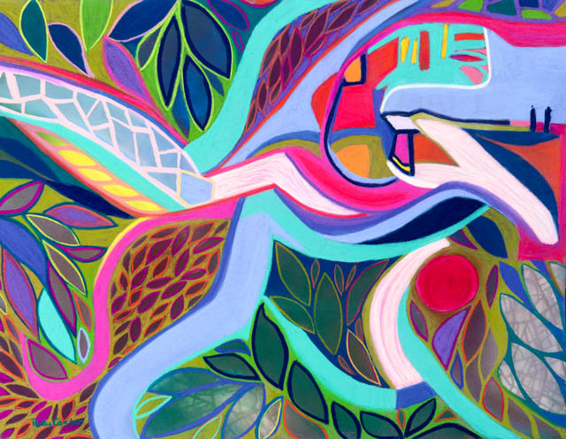 Almost Home, abstract pastel painting by Polly Castor