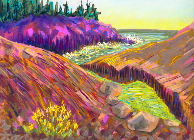September Cove, abstract landscape by Polly Castor
