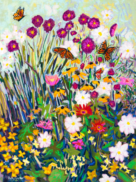 Monhegan Butterfly Garden, painting by Polly Castor Monhegan Butterfly Garden, painting by Polly Castor
